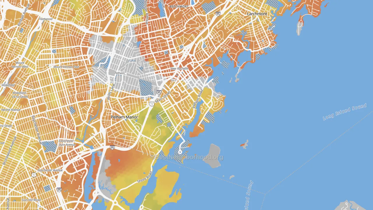 Bike Grade map of 10805, NY