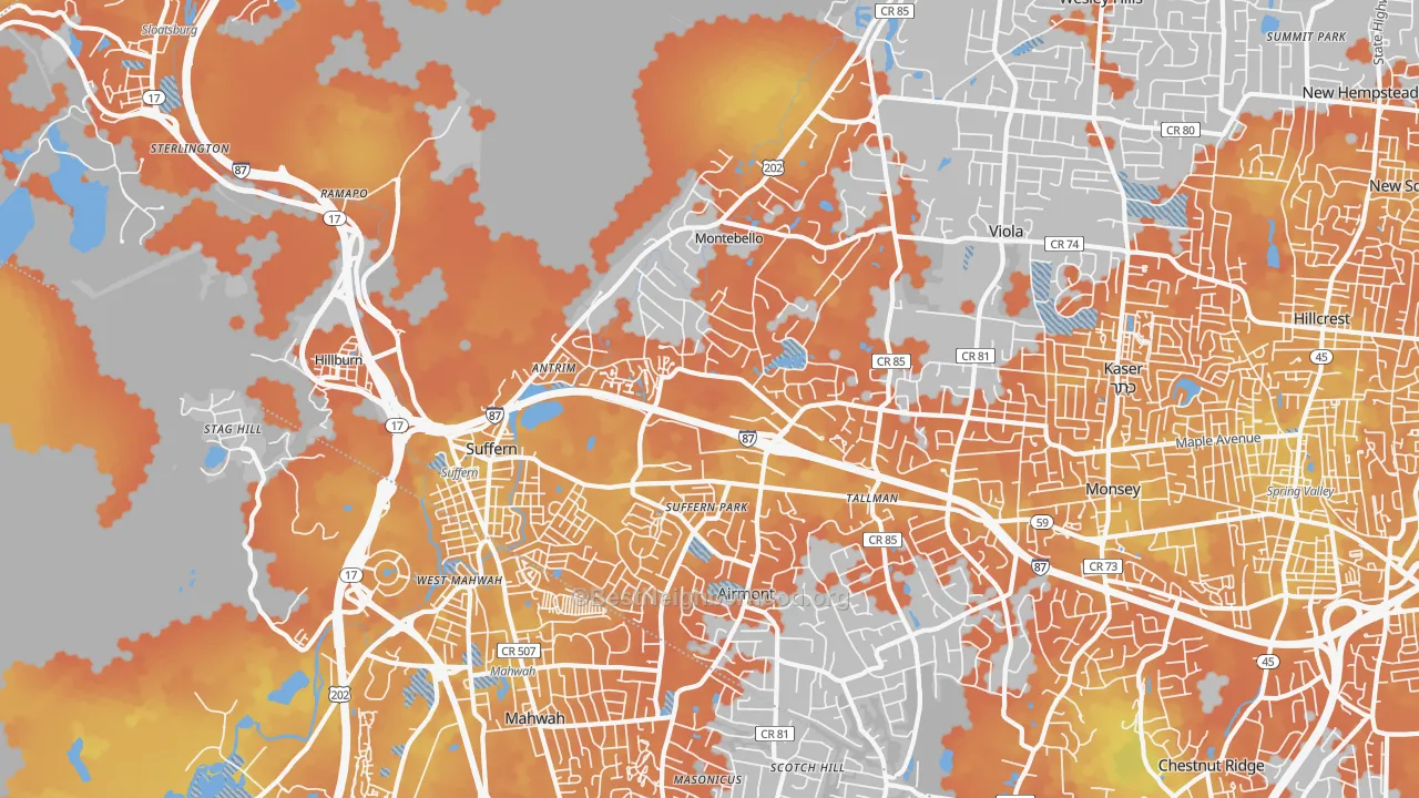 Bike Grade map of 10901, NY