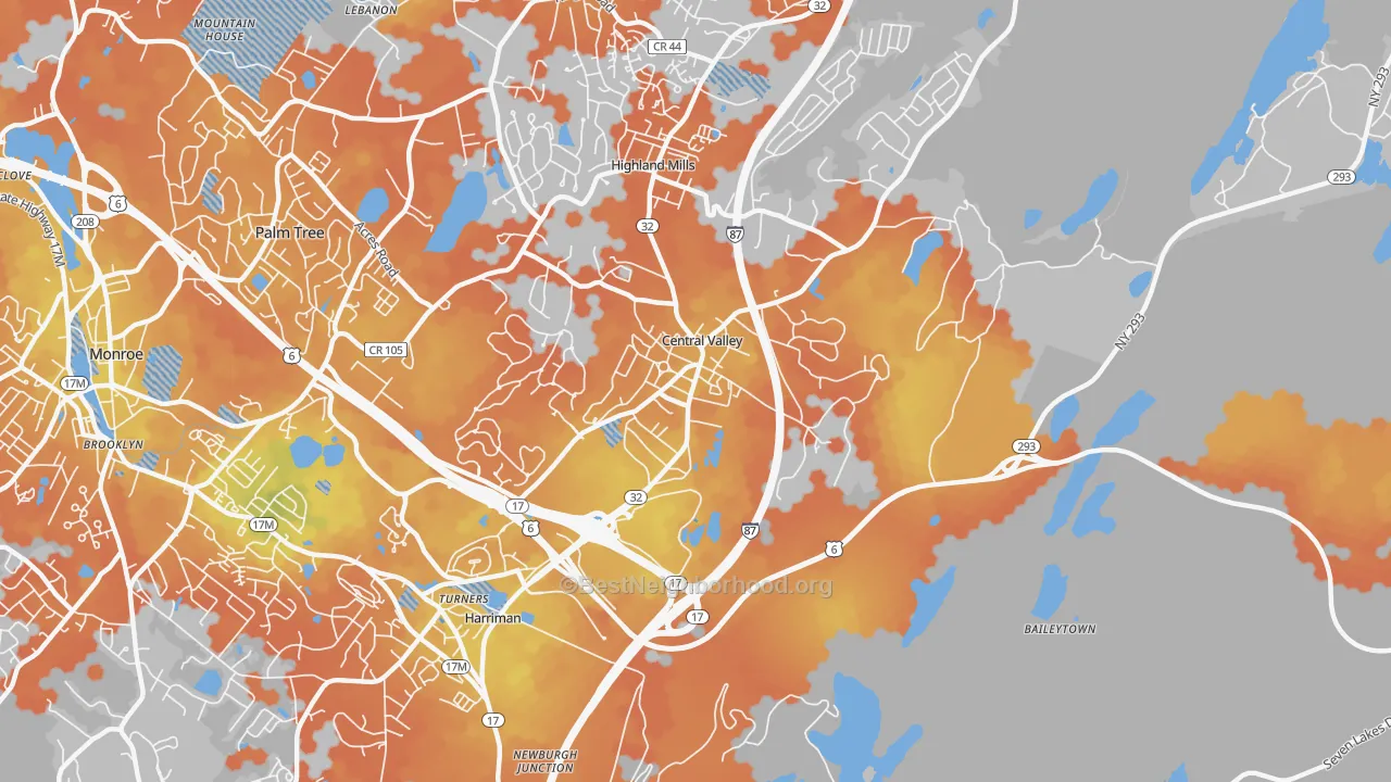 Bike Grade map of 10917, NY