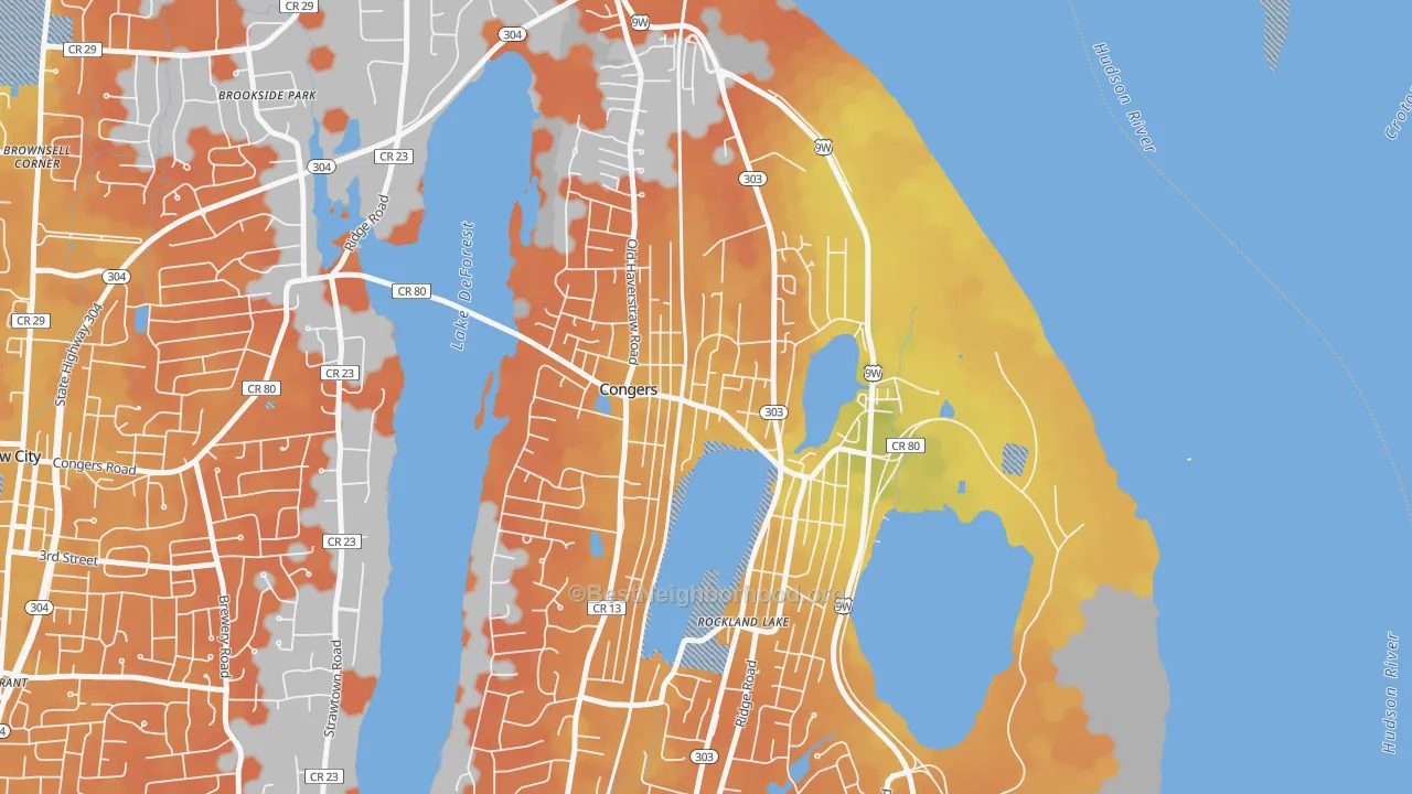 Bike Grade map of 10920, NY