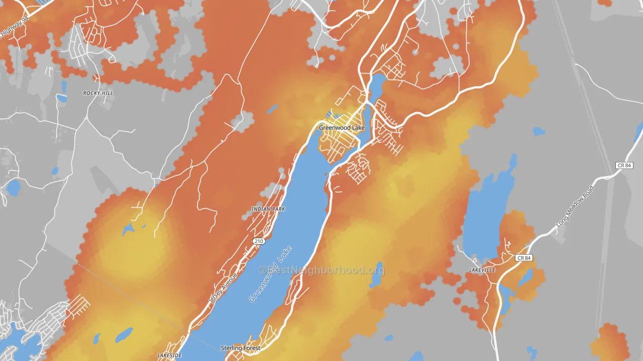 Bike Grade map of 10925, NY