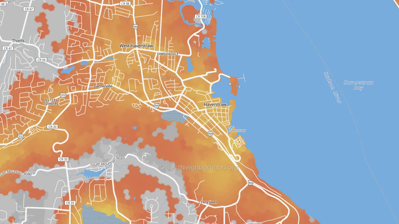 Bike Grade map of 10927, NY