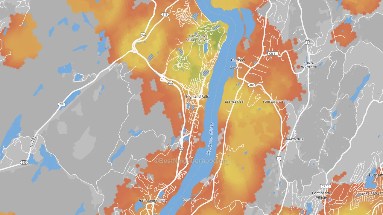 Bike Grade map of 10928, NY