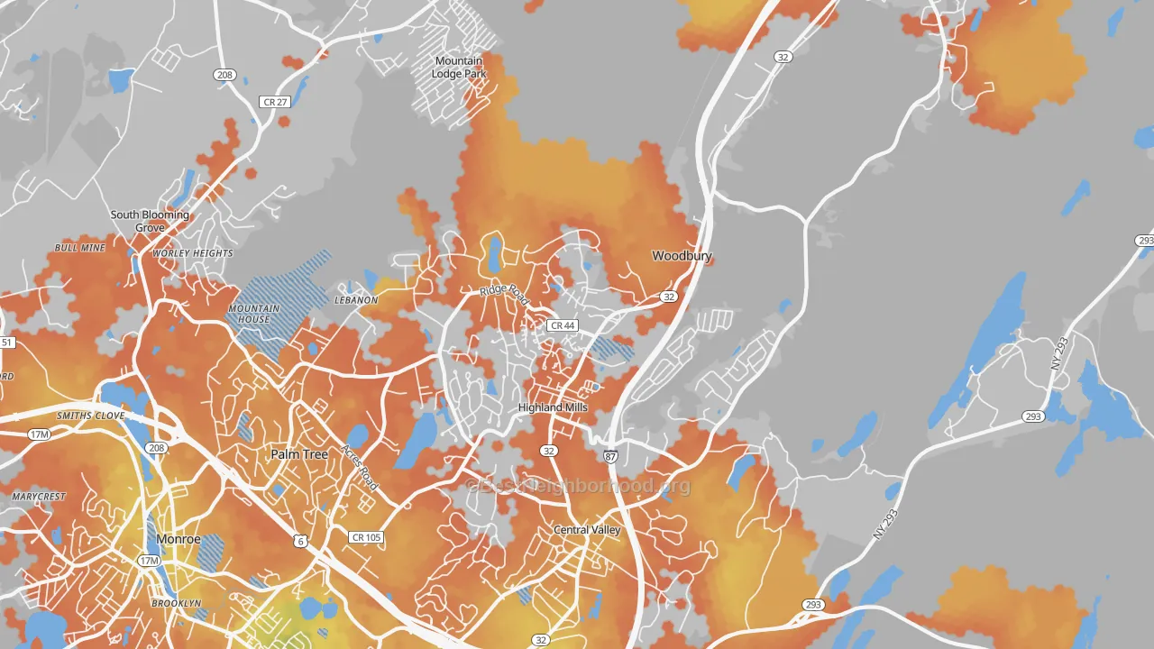 Bike Grade map of 10930, NY