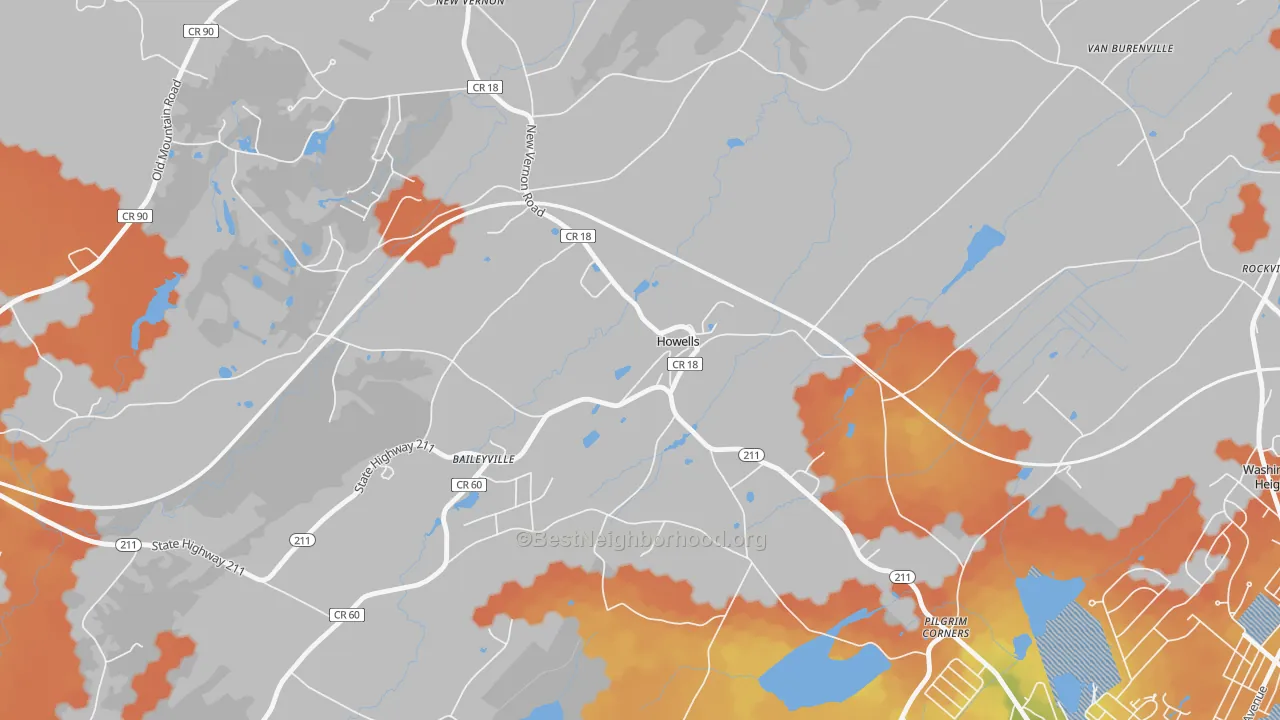 Bike Grade map of 10932, NY