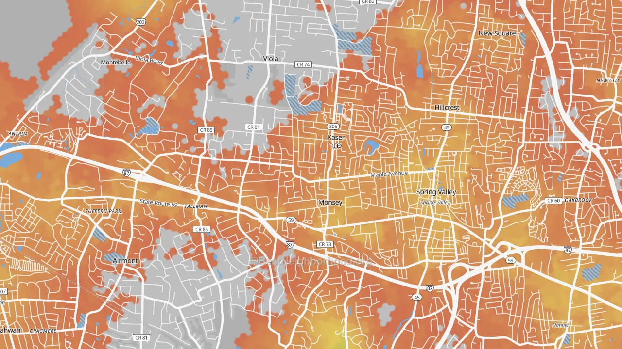 Bike Grade map of 10952, NY