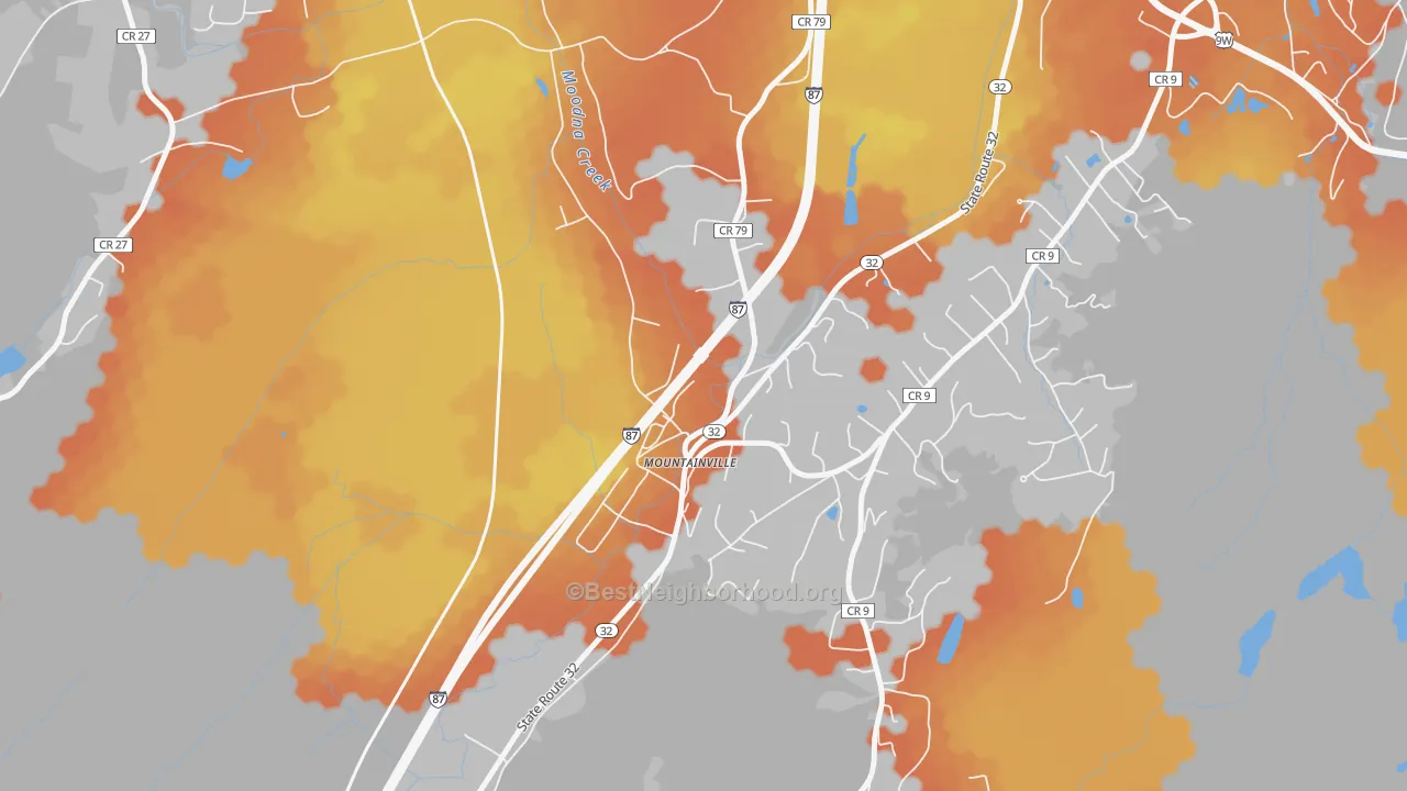 Bike Grade map of 10953, NY