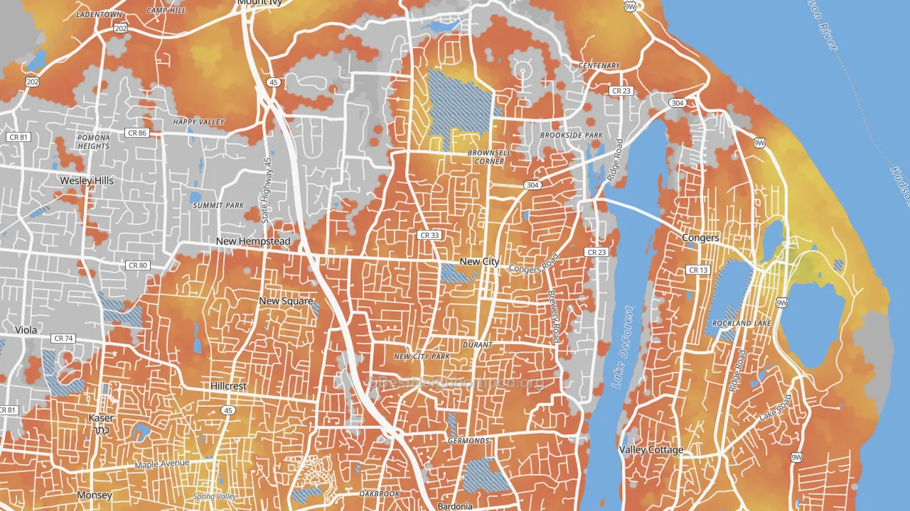 Bike Grade map of 10956, NY