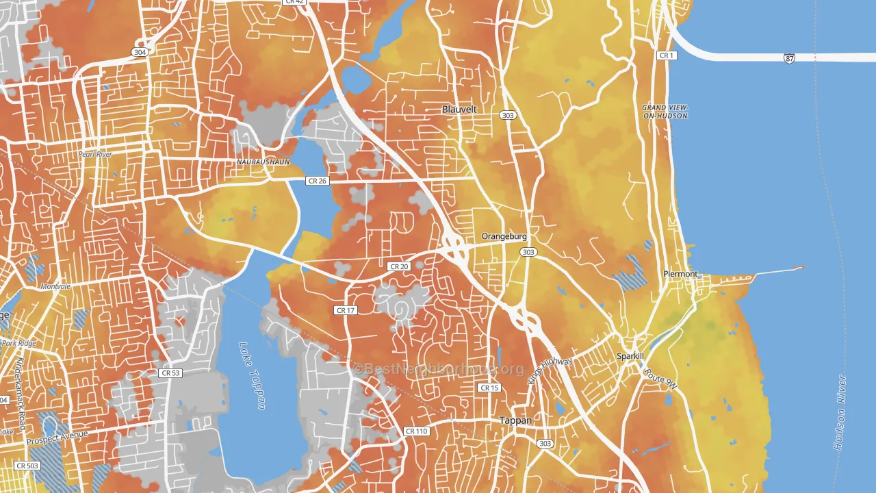 Bike Grade map of 10962, NY