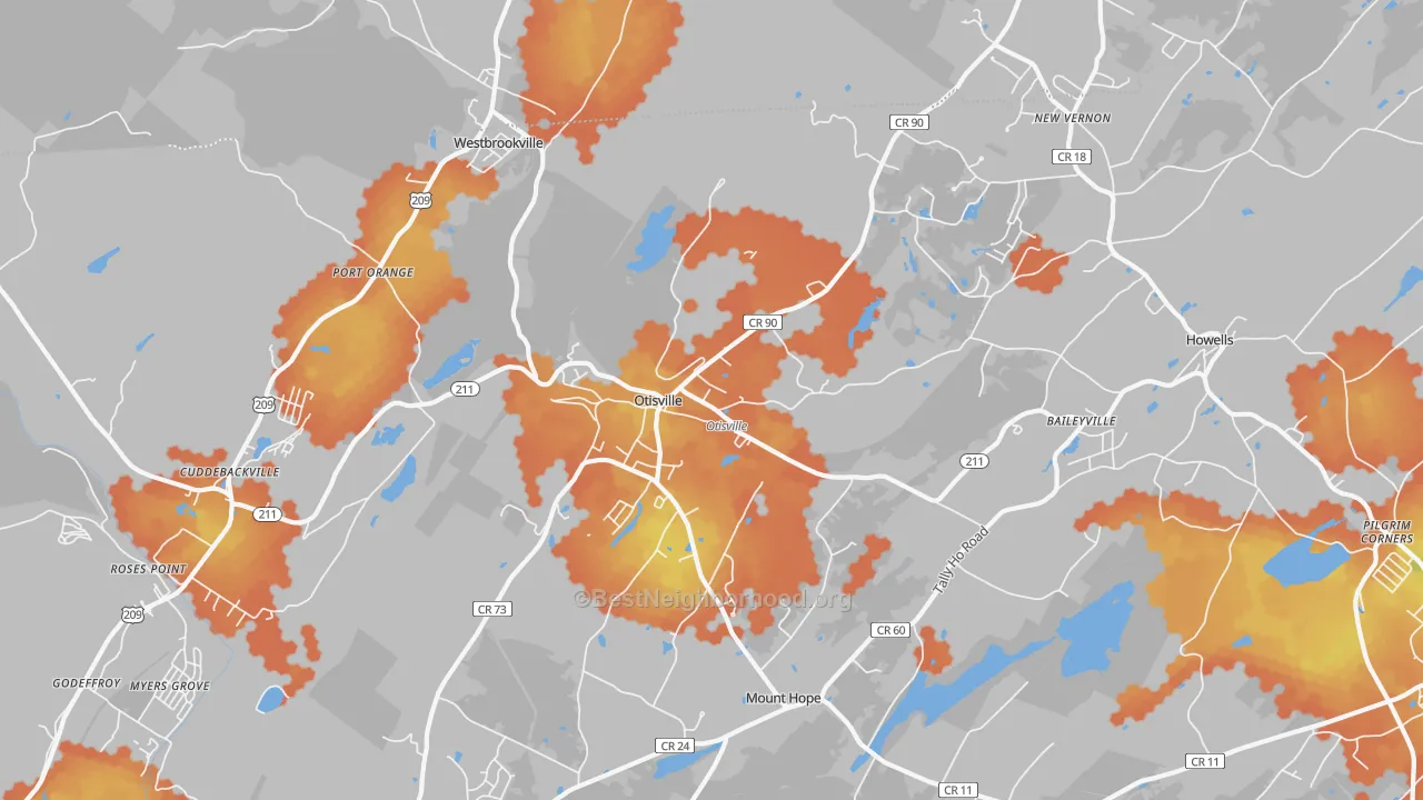 Bike Grade map of 10963, NY