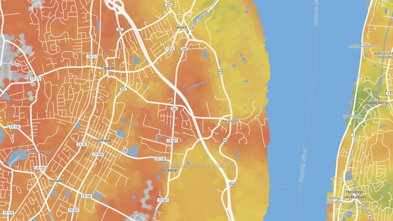 Bike Grade map of 10964, NY