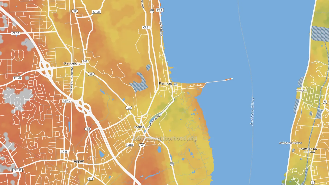 Bike Grade map of 10968, NY