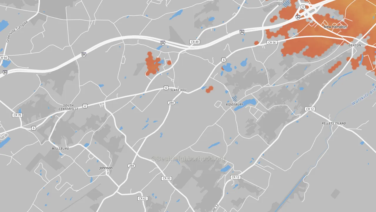 Bike Grade map of 10973, NY