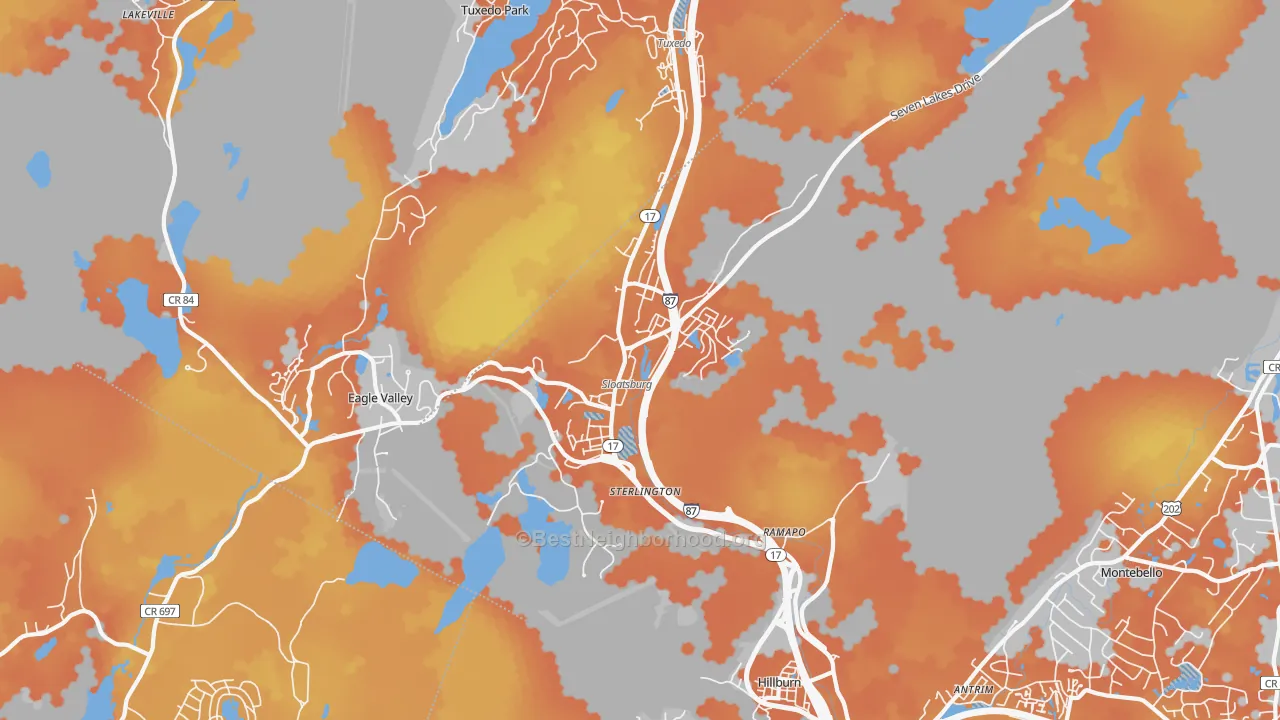 Bike Grade map of 10974, NY