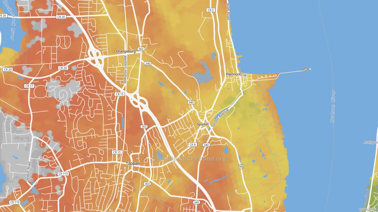 Bike Grade map of 10976, NY