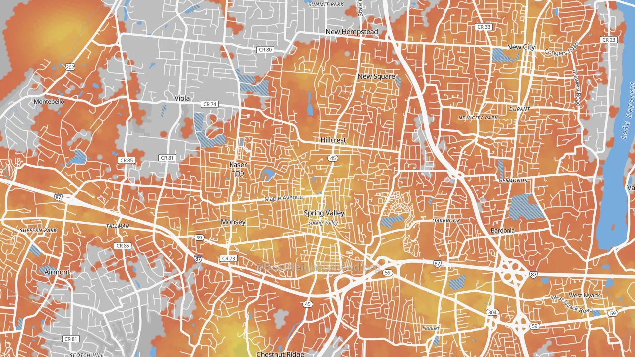 Bike Grade map of 10977, NY