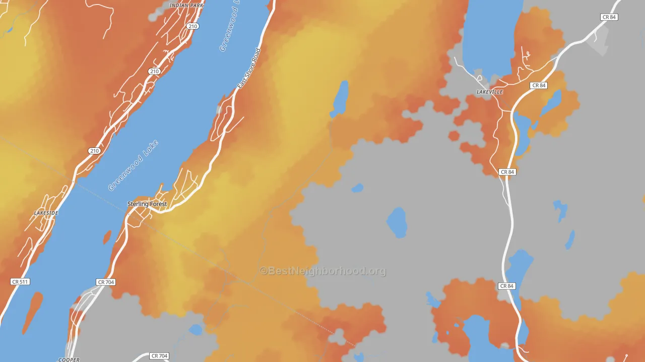 Bike Grade map of 10979, NY