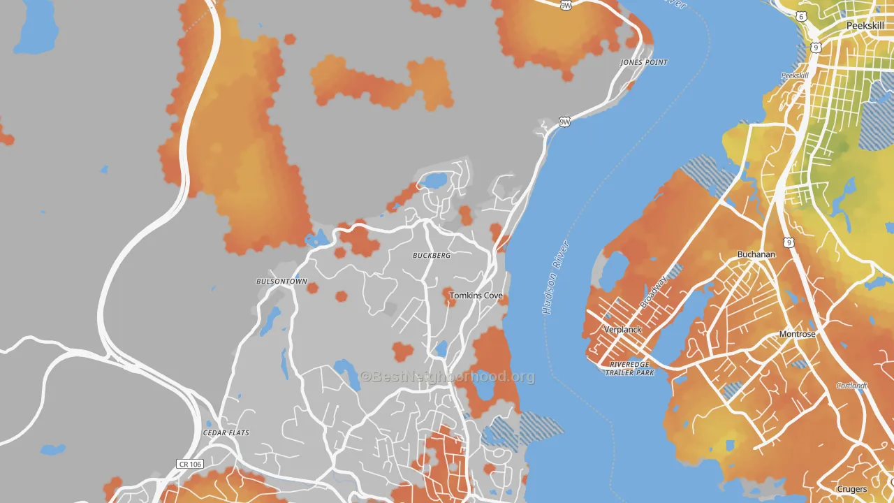 Bike Grade map of 10986, NY