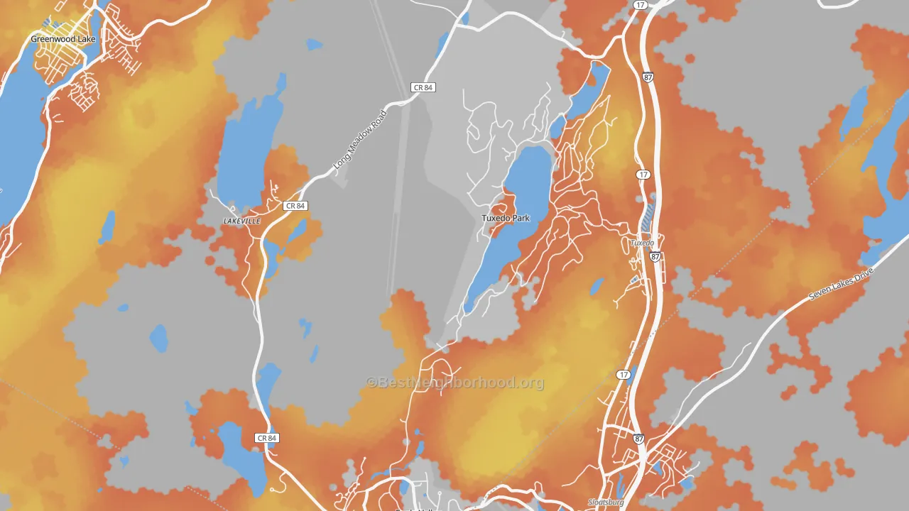 Bike Grade map of 10987, NY
