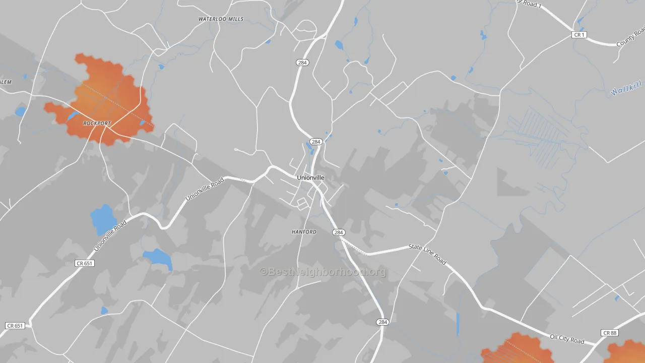 Bike Grade map of 10988, NY