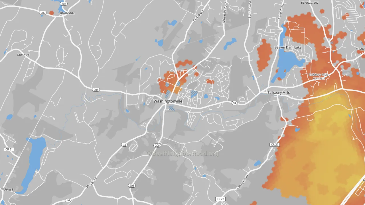 Bike Grade map of 10992, NY