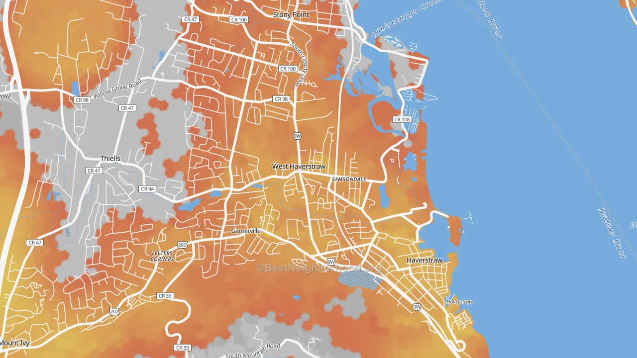 Bike Grade map of 10993, NY