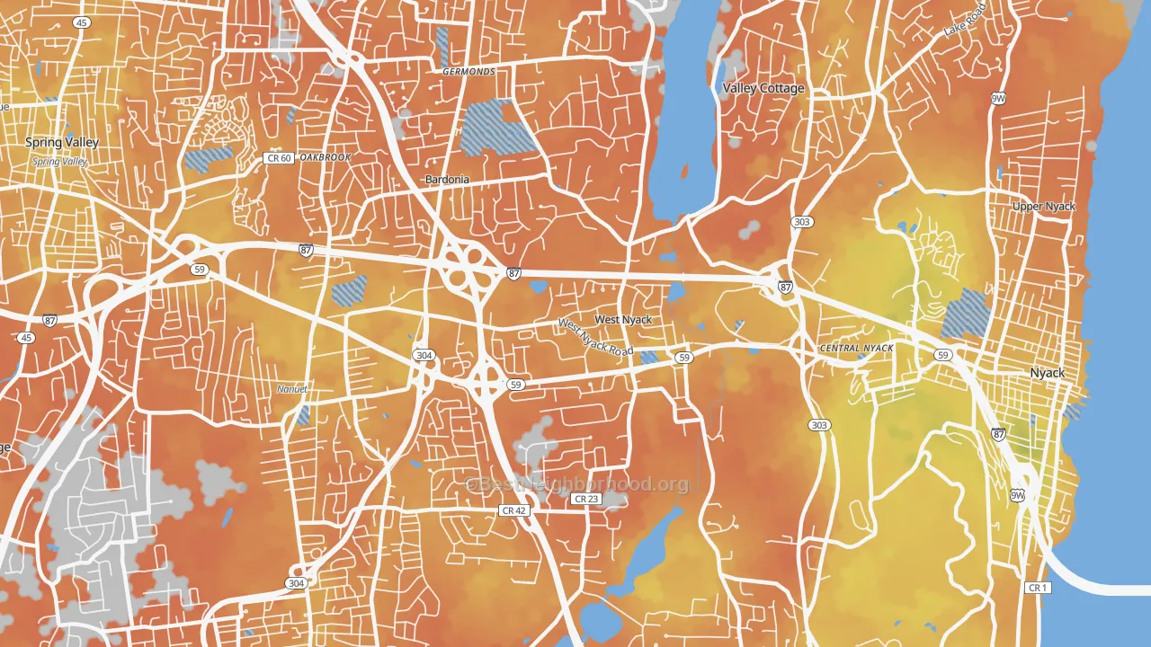 Bike Grade map of 10994, NY
