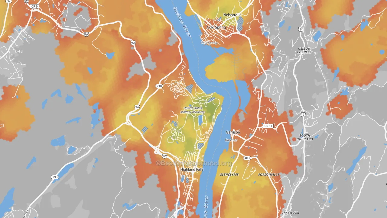 Bike Grade map of 10996, NY