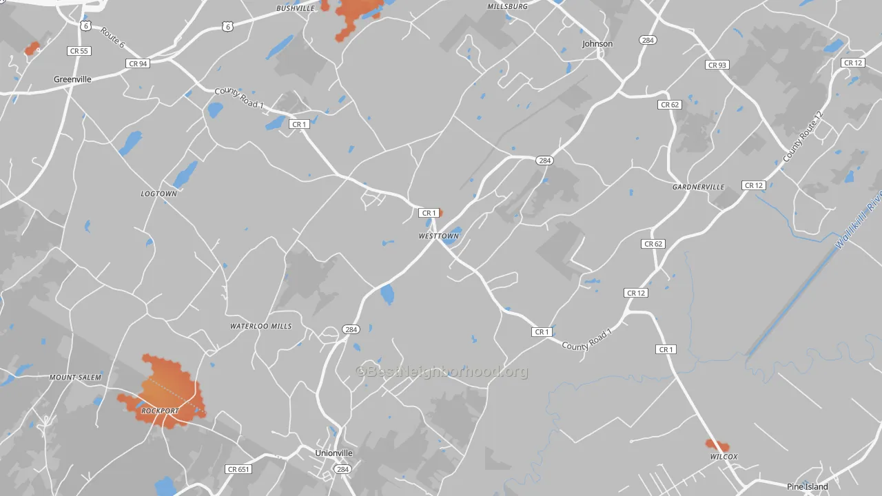 Bike Grade map of 10998, NY