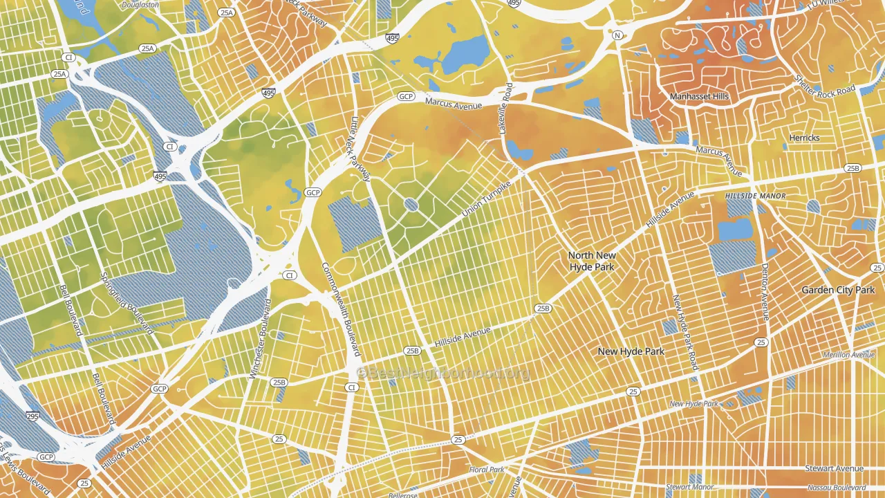 Bike Grade map of 11004, NY