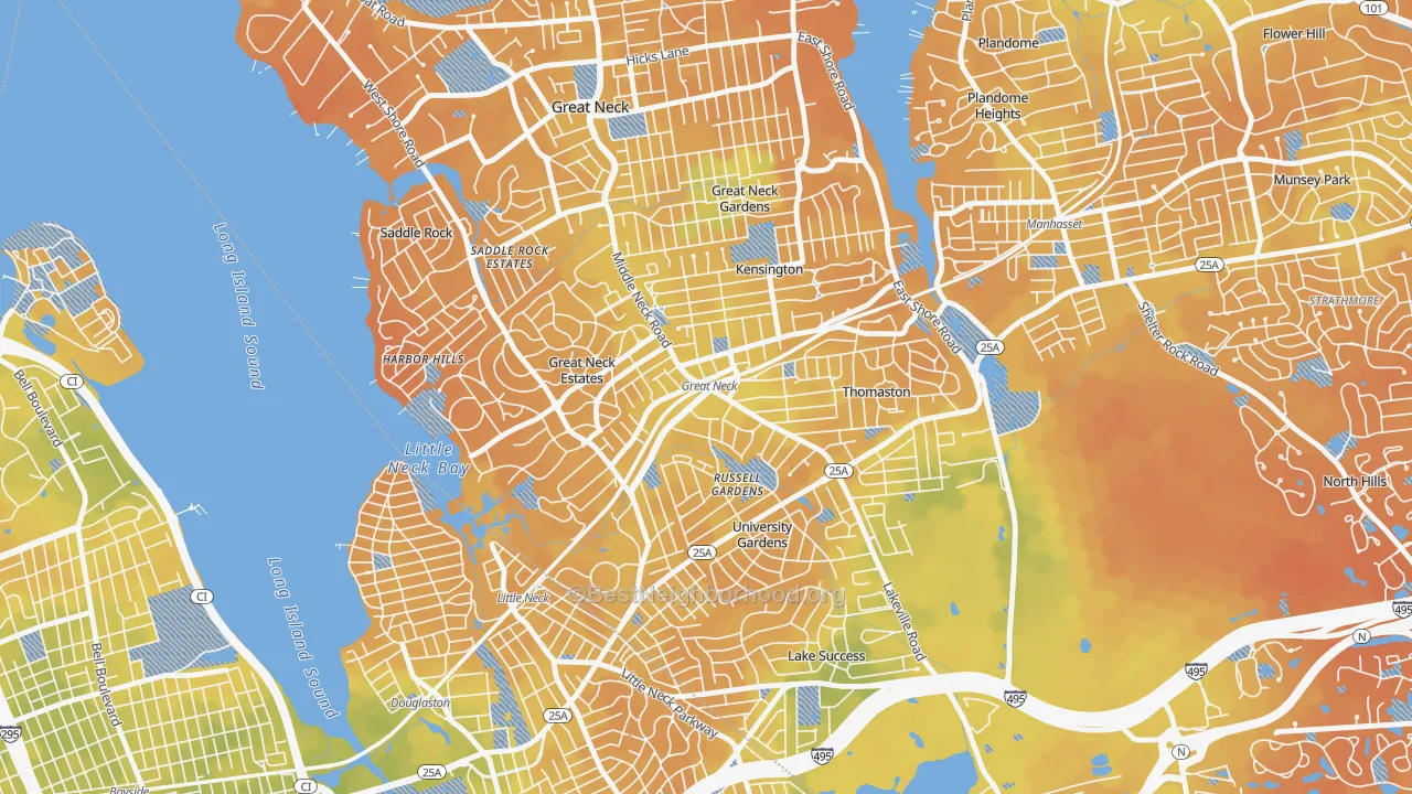 Bike Grade map of 11021, NY