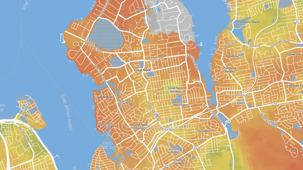 Bike Grade map of 11023, NY