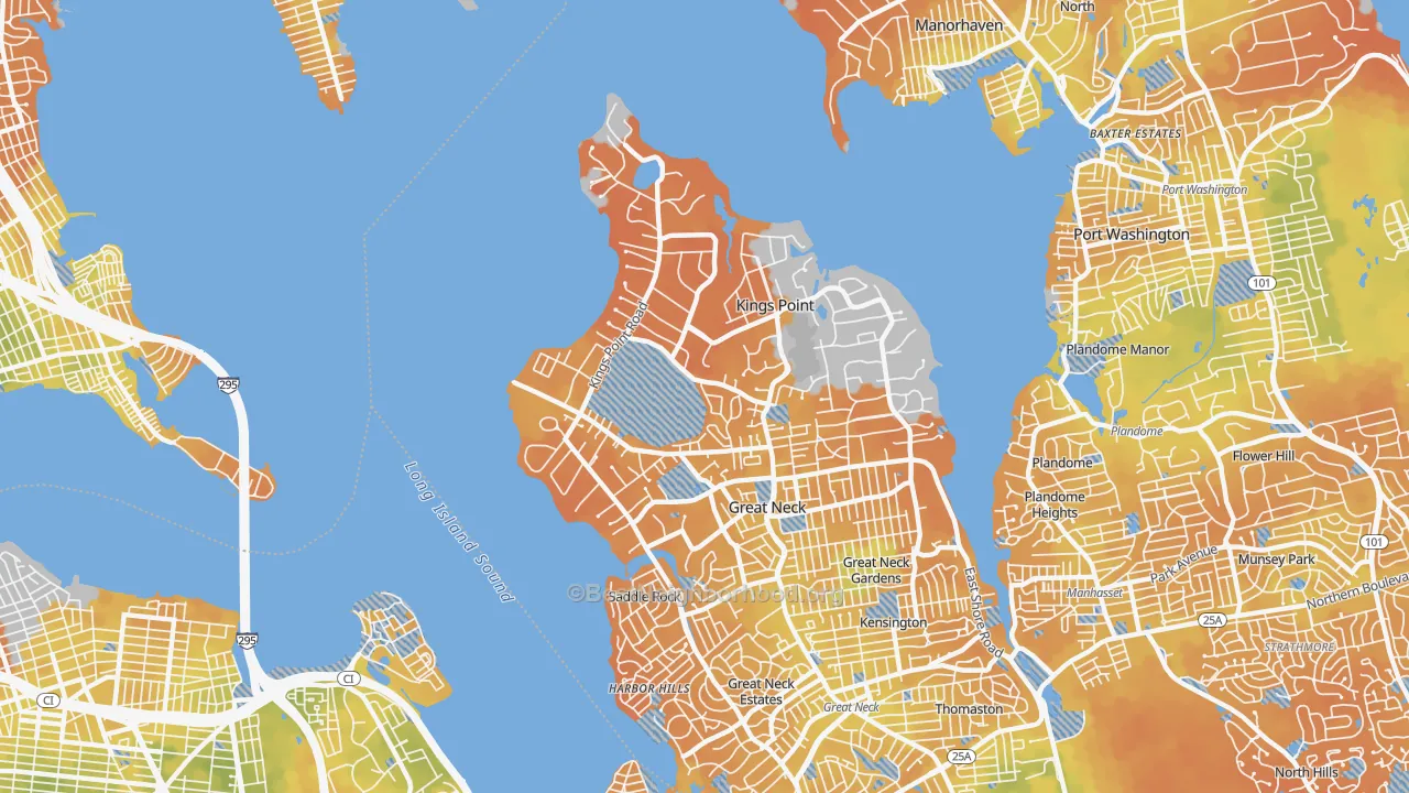 Bike Grade map of 11024, NY