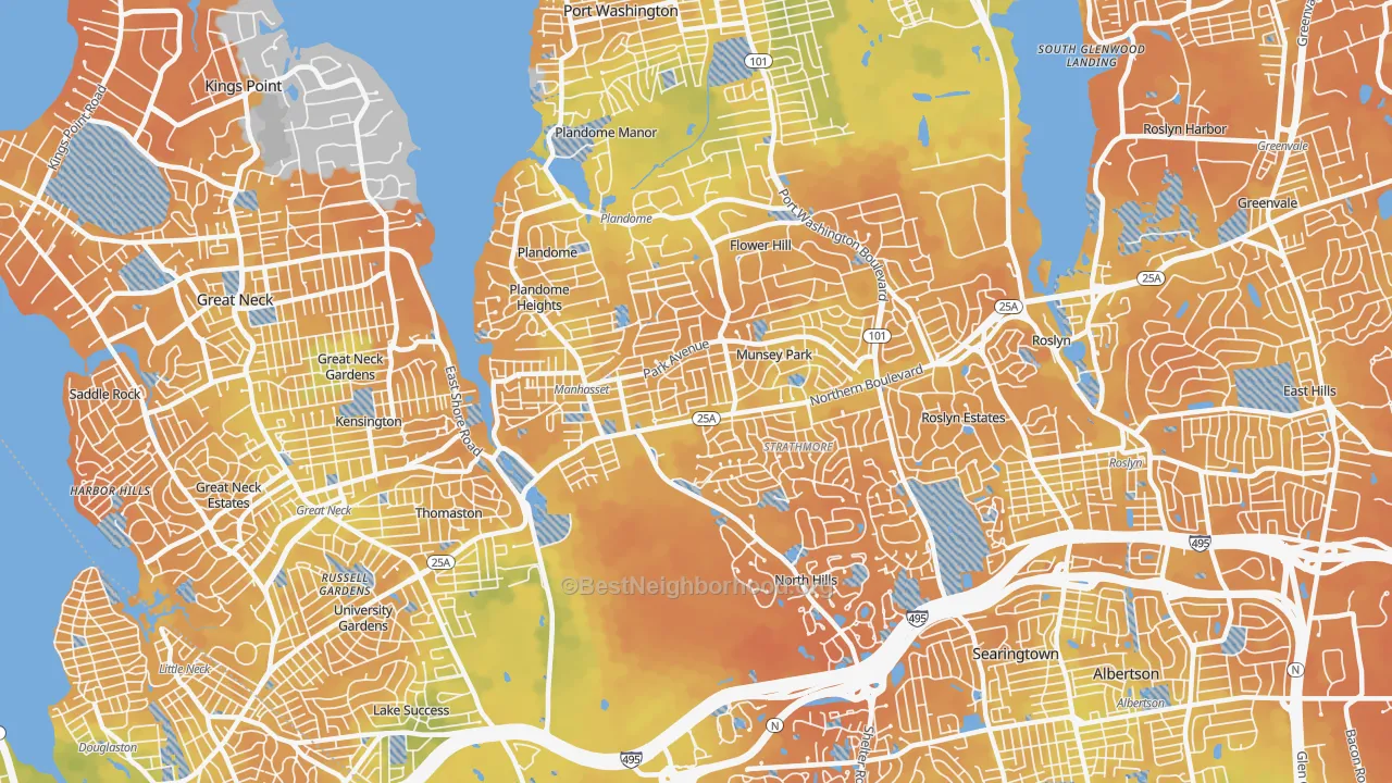 Bike Grade map of 11030, NY