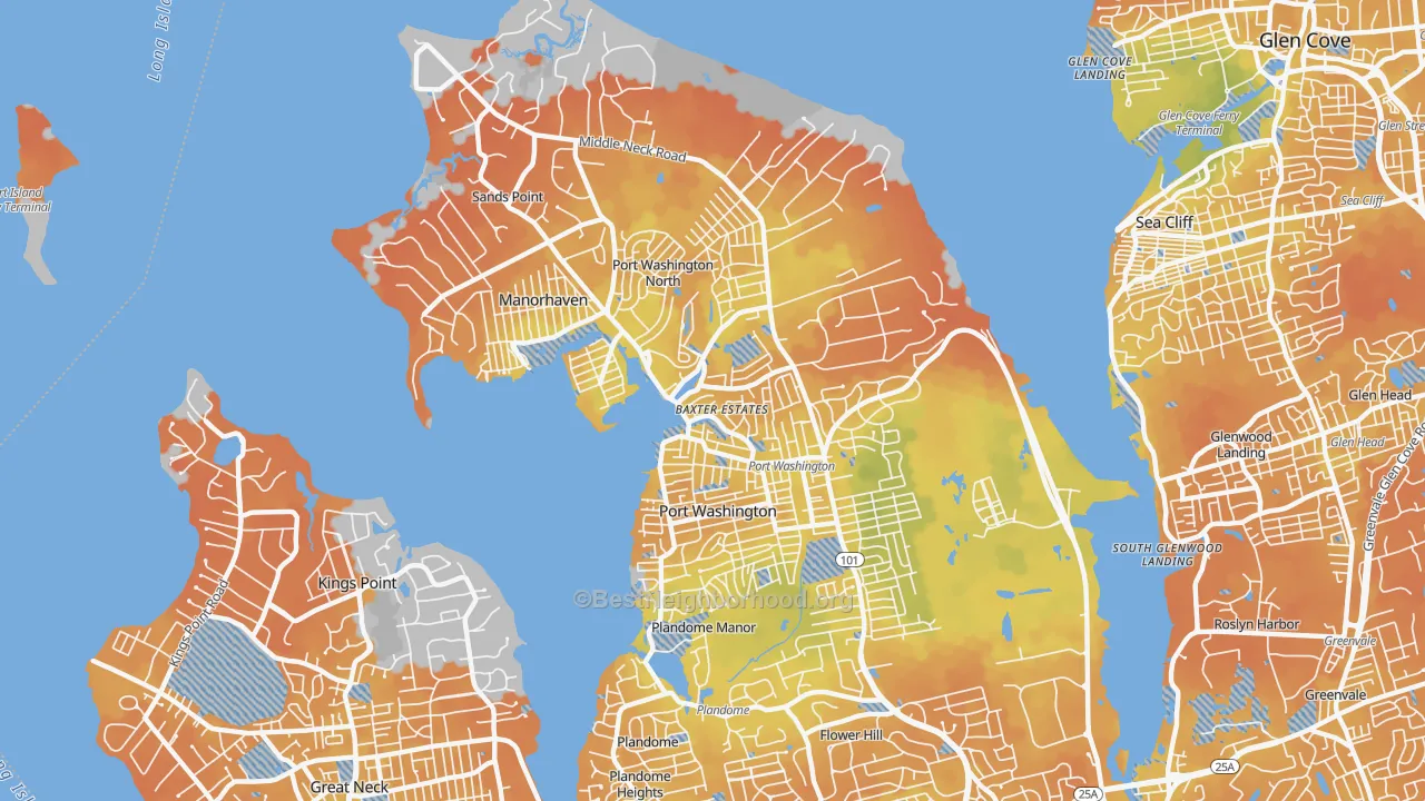 Bike Grade map of 11050, NY