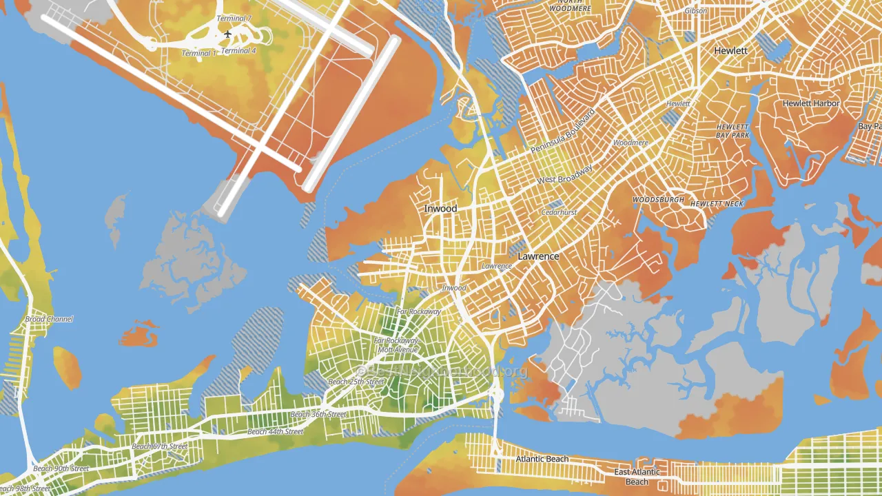 Bike Grade map of 11096, NY