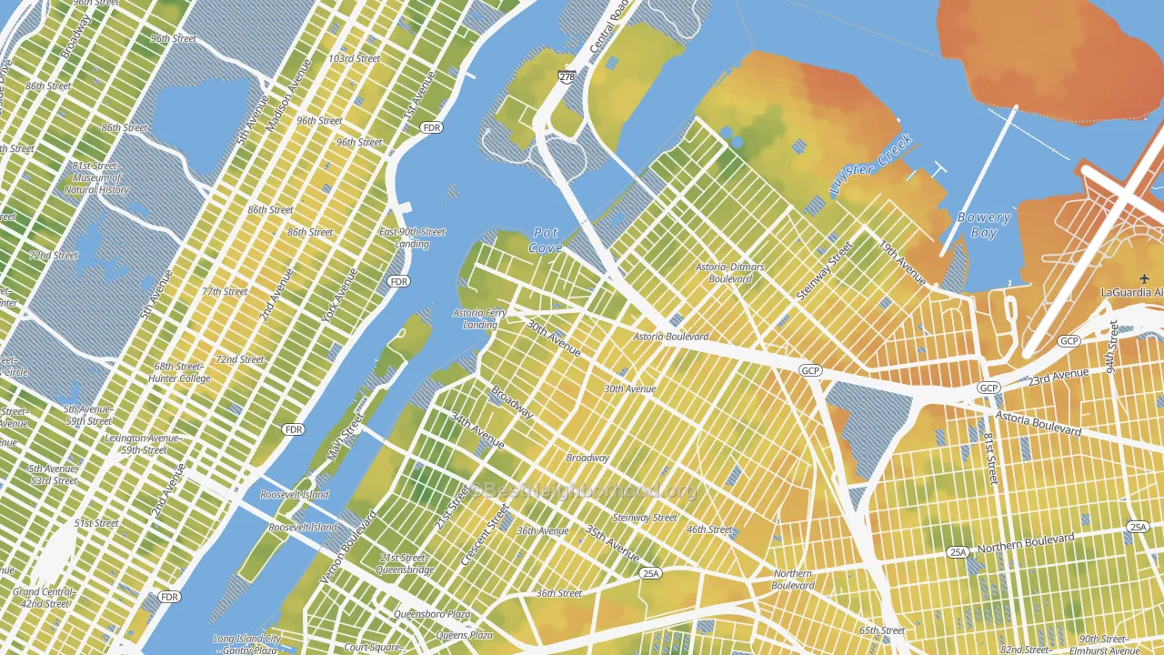 Bike Grade map of 11102, NY