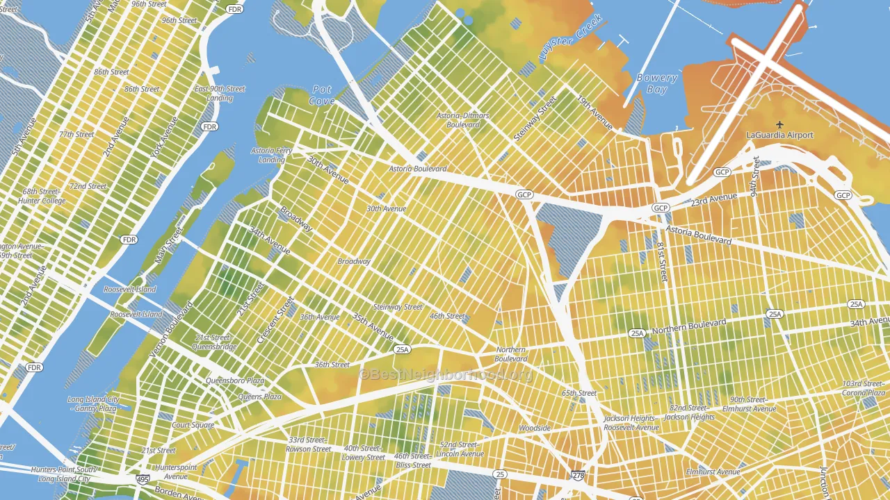Bike Grade map of 11103, NY