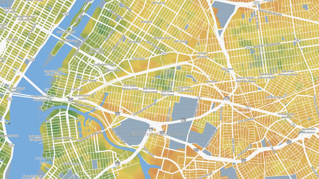 Bike Grade map of 11104, NY