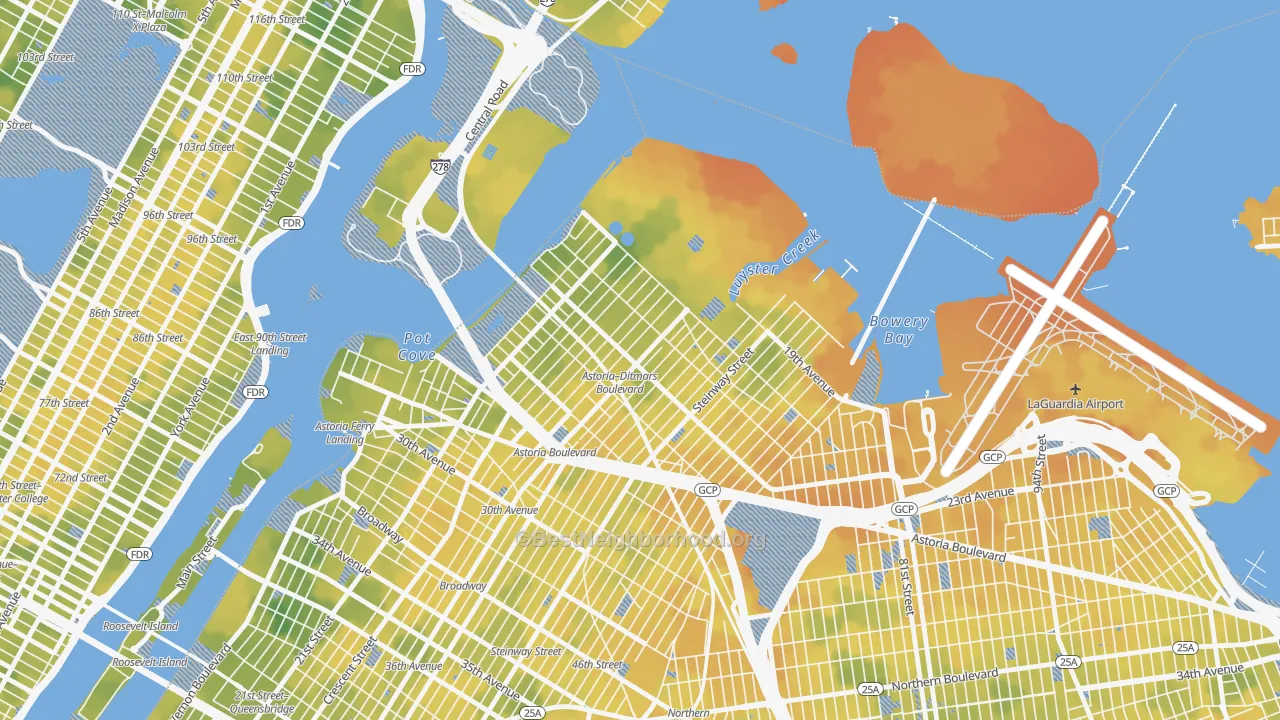 Bike Grade map of 11105, NY