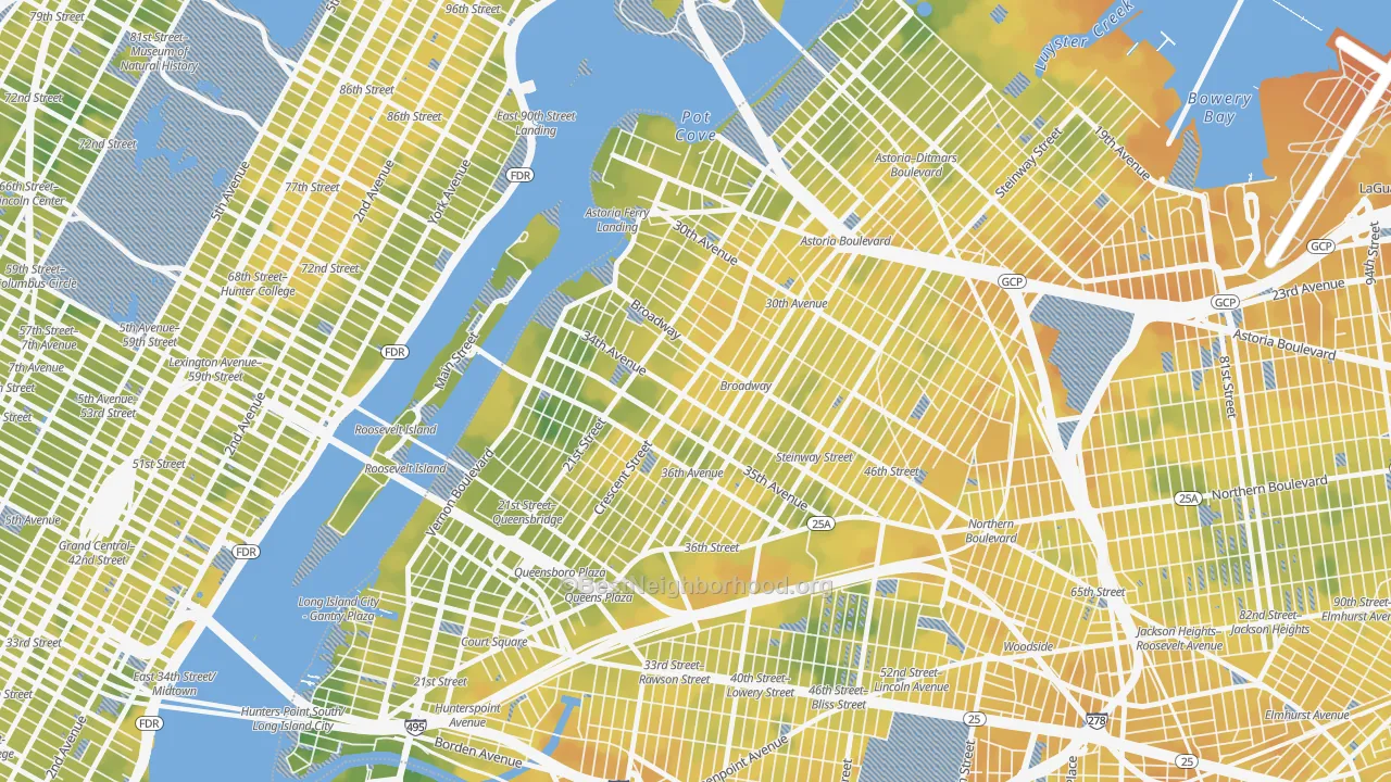 Bike Grade map of 11106, NY