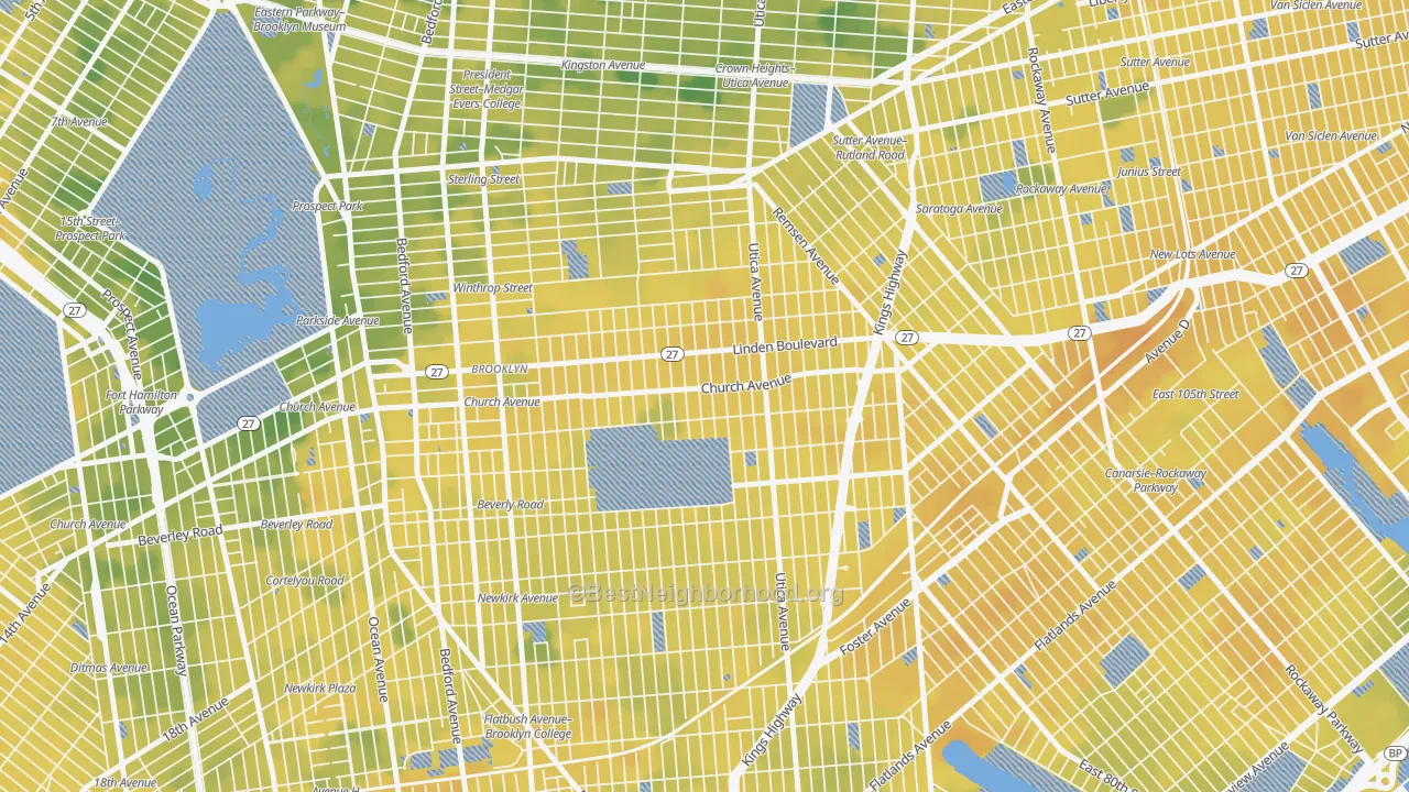Bike Grade map of 11203, NY