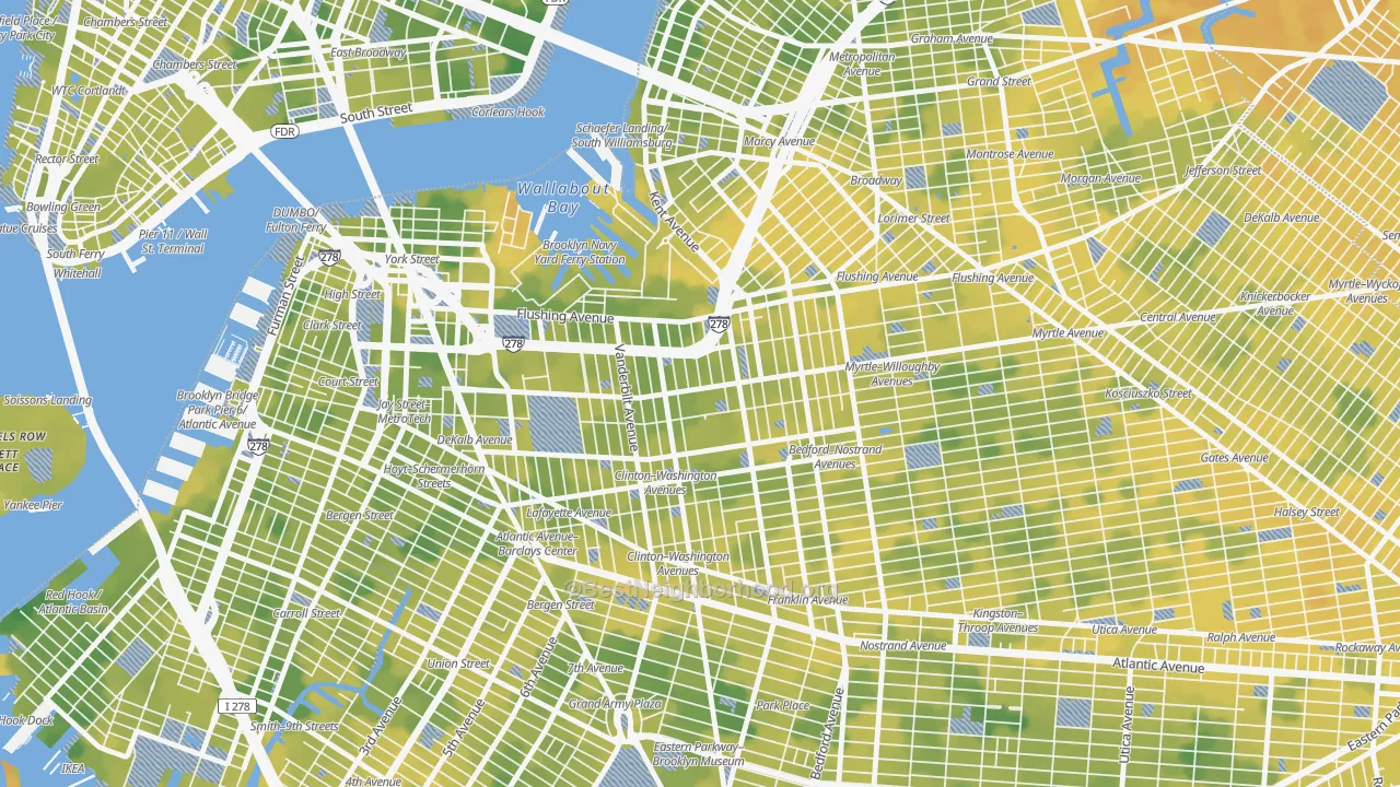 Bike Grade map of 11205, NY