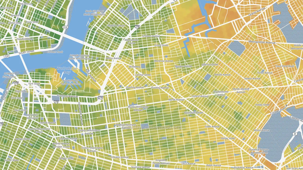 Bike Grade map of 11206, NY