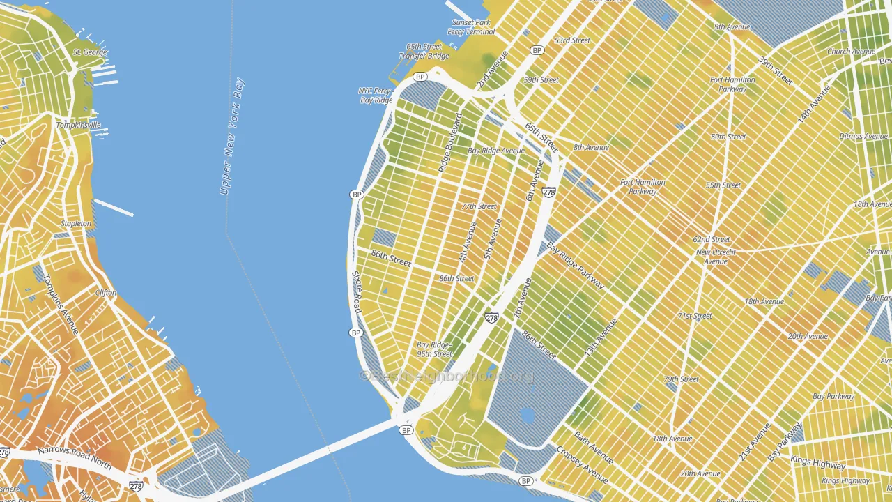 Bike Grade map of 11209, NY