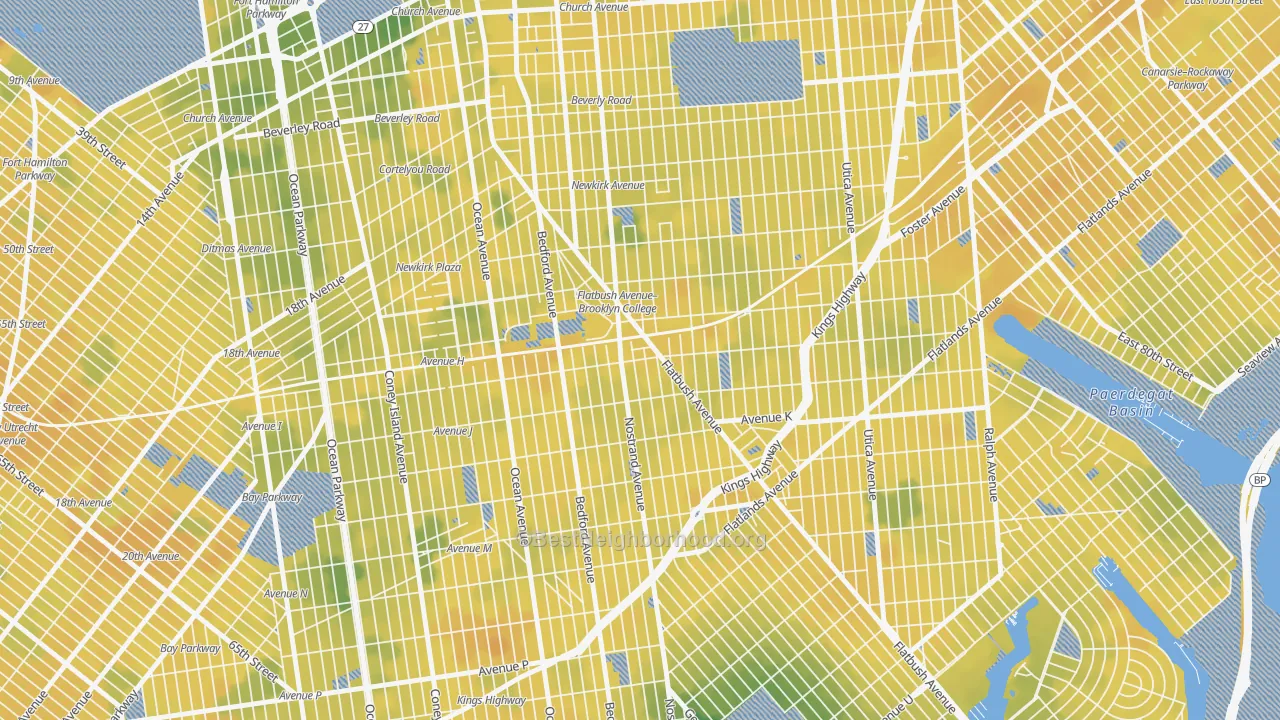 Bike Grade map of 11210, NY