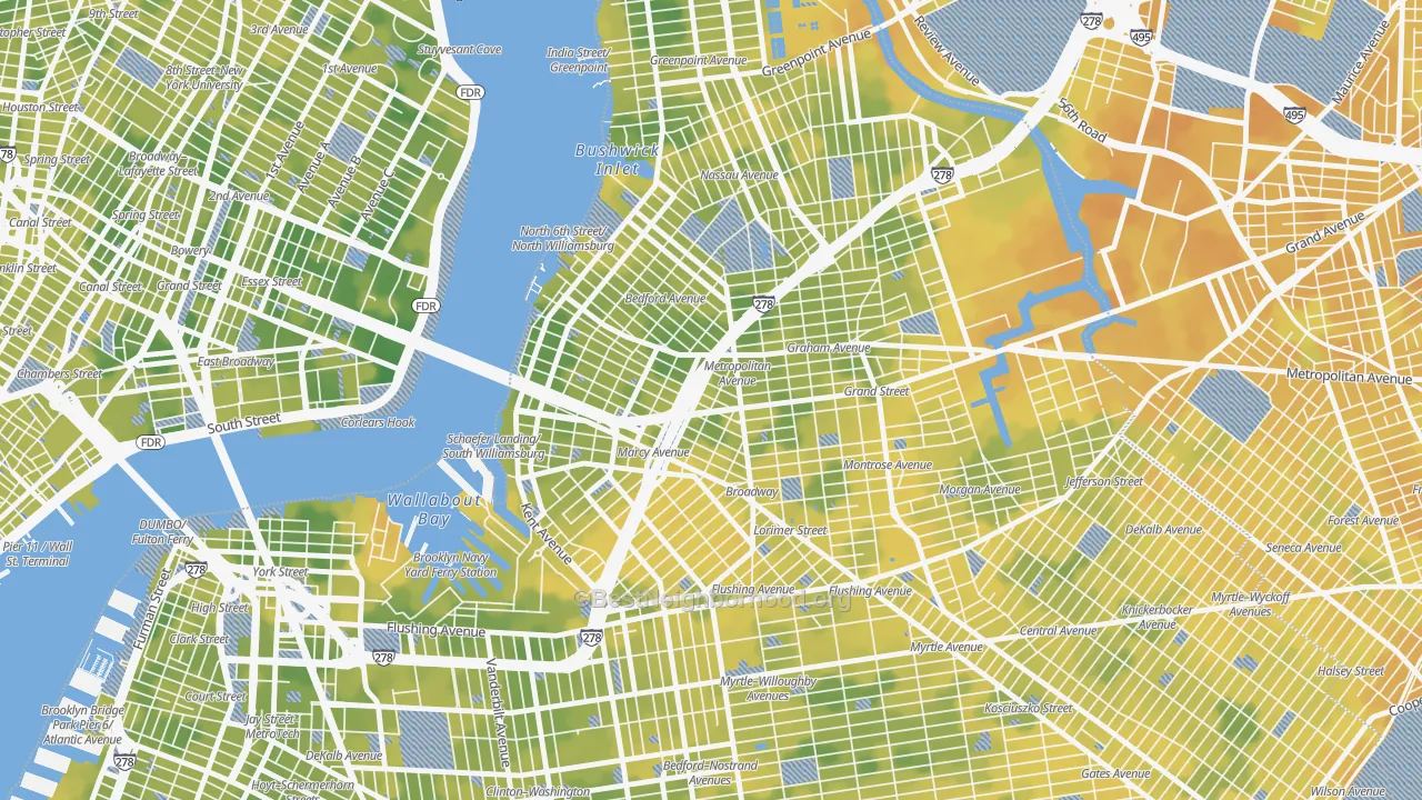 Bike Grade map of 11211, NY