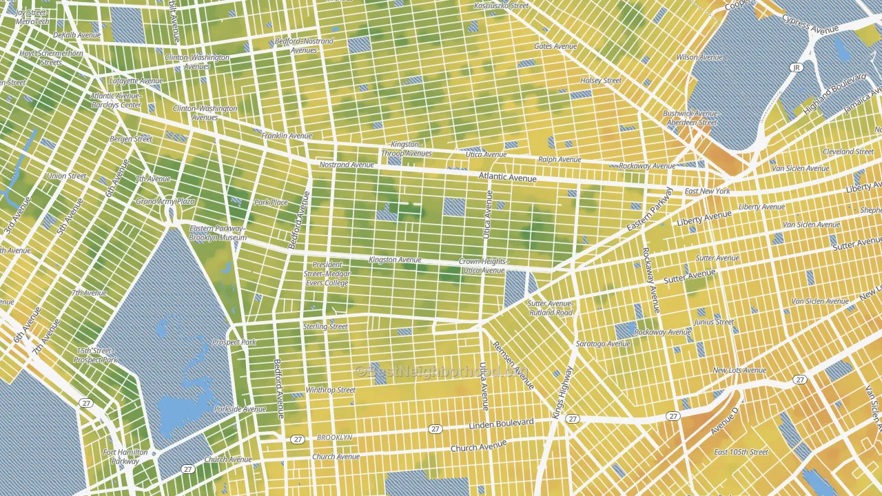Bike Grade map of 11213, NY