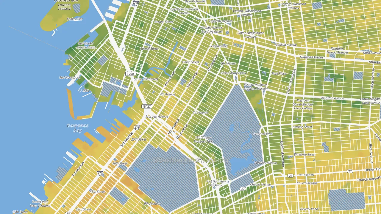 Bike Grade map of 11215, NY