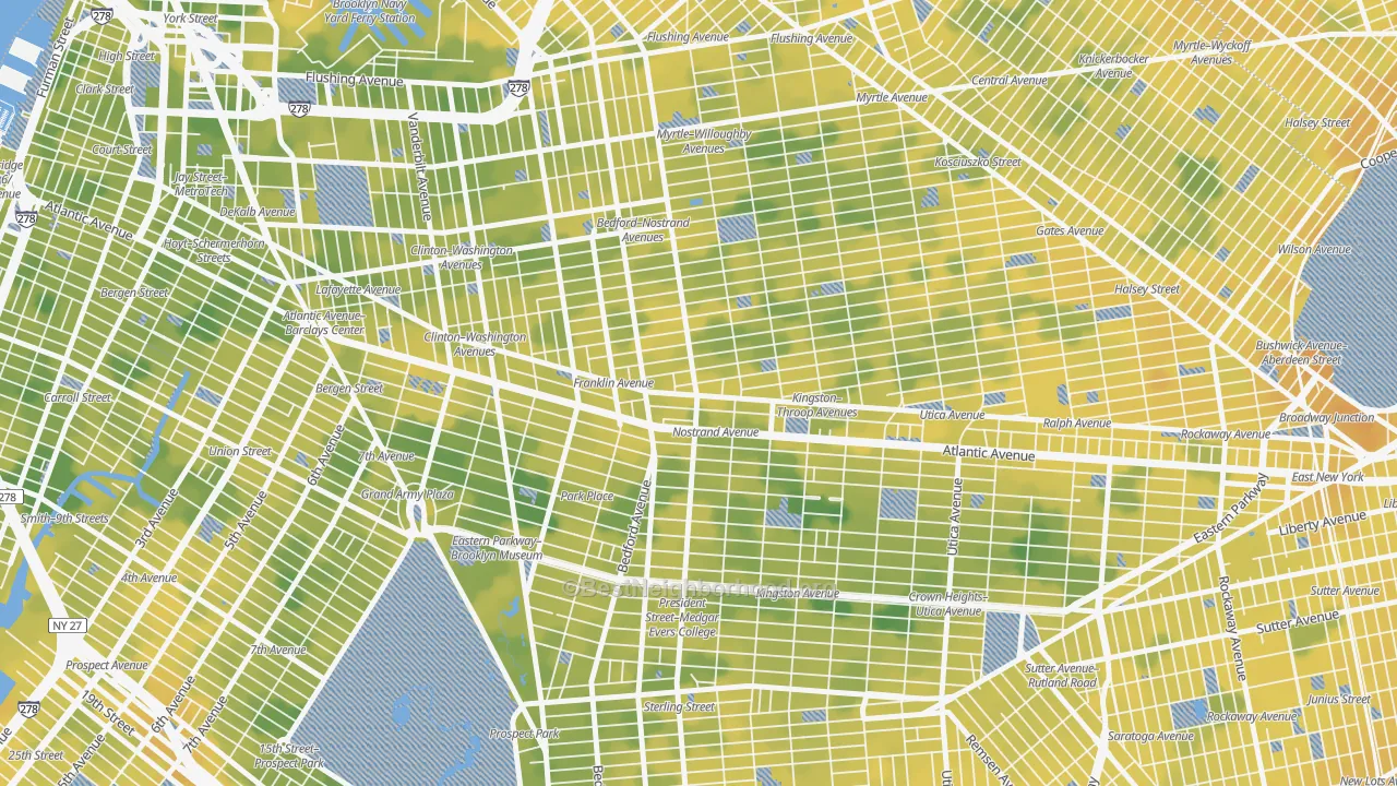 Bike Grade map of 11216, NY